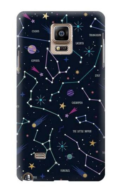 W3220 Star Map Zodiac Constellations Hard Case and Leather Flip Case For Samsung Galaxy Note 4