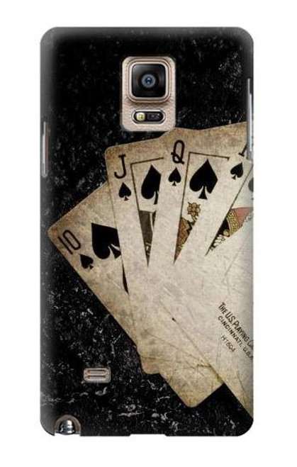 W3231 Vintage Royal Straight Flush Cards Hard Case and Leather Flip Case For Samsung Galaxy Note 4