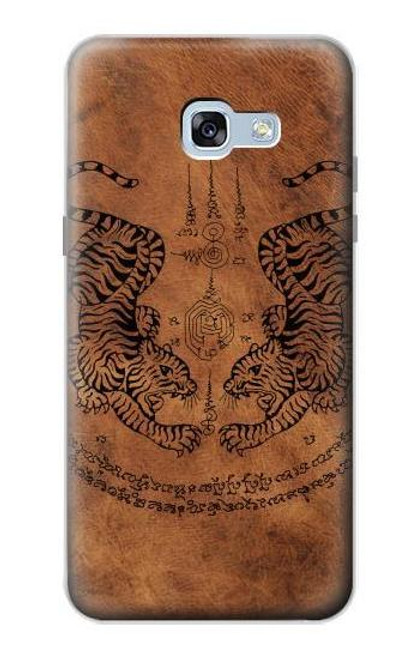 W3209 Sak Yant Twin Tiger Hard Case and Leather Flip Case For Samsung Galaxy A5 (2017)