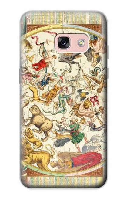 W3145 Antique Constellation Map Hard Case and Leather Flip Case For Samsung Galaxy A3 (2017)