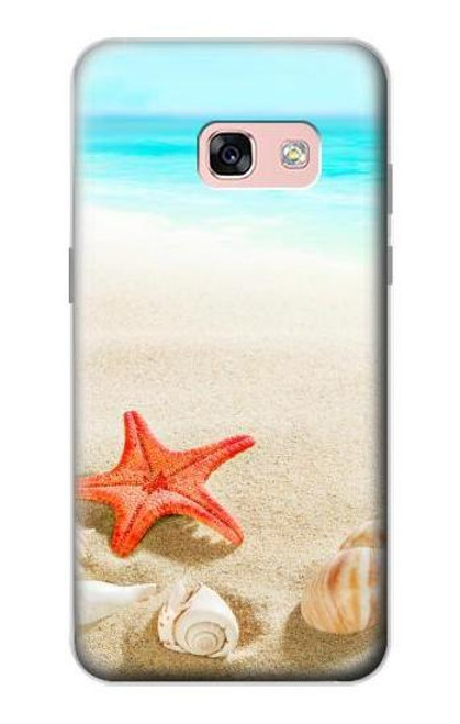 W3212 Sea Shells Starfish Beach Hard Case and Leather Flip Case For Samsung Galaxy A3 (2017)