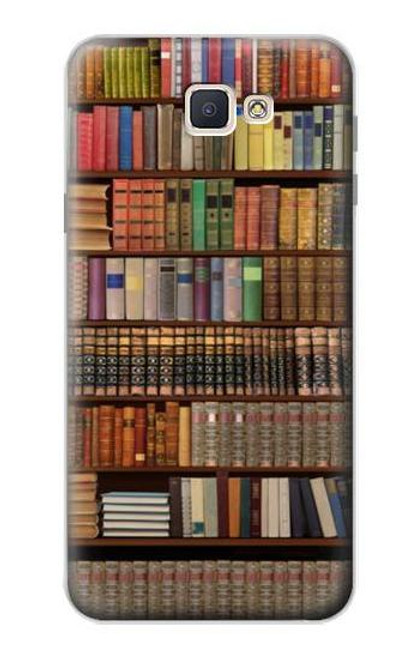 W3154 Bookshelf Hard Case and Leather Flip Case For Samsung Galaxy J7 Prime (SM-G610F)