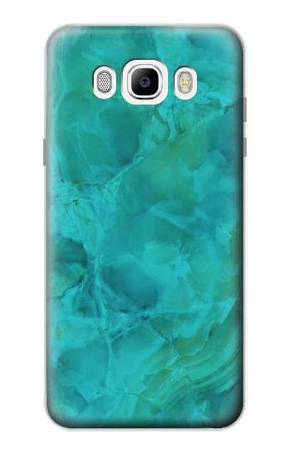 W3147 Aqua Marble Stone Hard Case and Leather Flip Case For Samsung Galaxy J7 (2016)