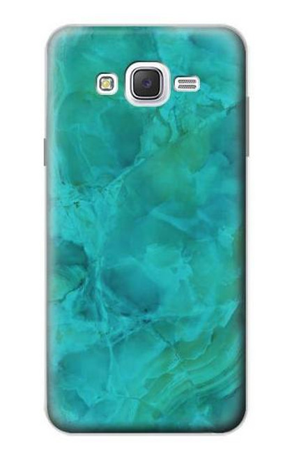 W3147 Aqua Marble Stone Hard Case and Leather Flip Case For Samsung Galaxy J7