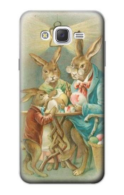 W3164 Easter Rabbit Family Hard Case and Leather Flip Case For Samsung Galaxy J7