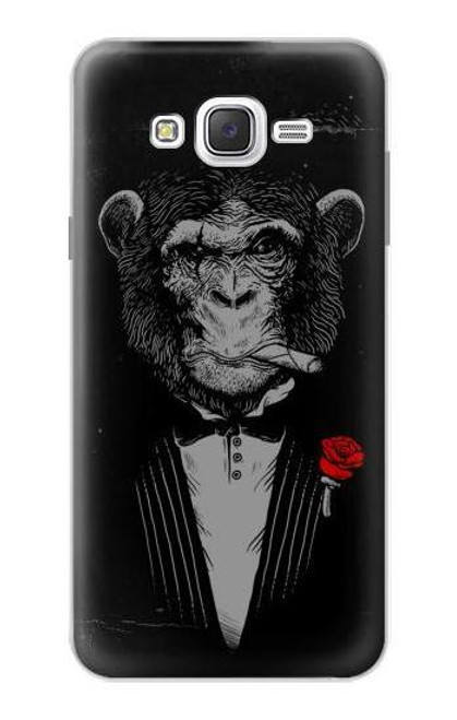 W3167 Funny Monkey God Father Hard Case and Leather Flip Case For Samsung Galaxy J7