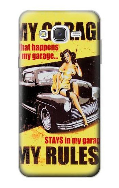 W3198 My Garage Pinup Girl Hard Case and Leather Flip Case For Samsung Galaxy J7