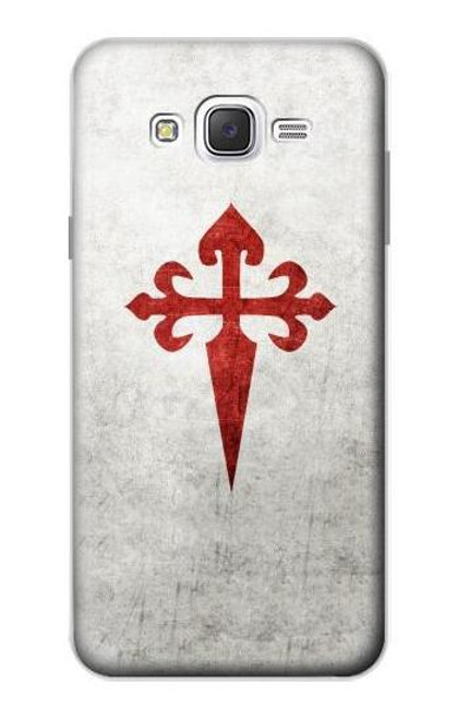 W3200 Order of Santiago Cross of Saint James Hard Case and Leather Flip Case For Samsung Galaxy J7