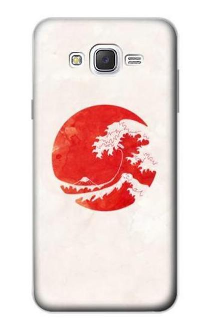 W3237 Waves Japan Flag Hard Case and Leather Flip Case For Samsung Galaxy J7