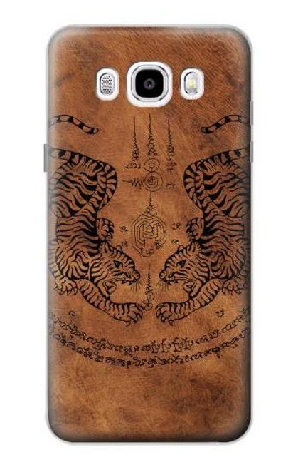 W3209 Sak Yant Twin Tiger Hard Case and Leather Flip Case For Samsung Galaxy J5 (2016)