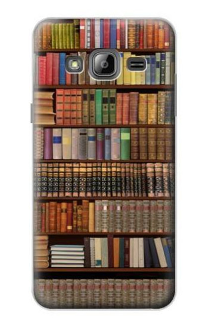 W3154 Bookshelf Hard Case and Leather Flip Case For Samsung Galaxy J3 (2016)