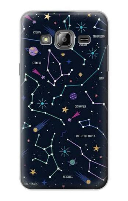 W3220 Star Map Zodiac Constellations Hard Case and Leather Flip Case For Samsung Galaxy J3 (2016)