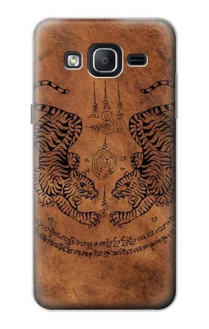 W3209 Sak Yant Twin Tiger Hard Case and Leather Flip Case For Samsung Galaxy On5