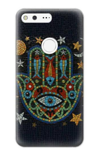 W3175 Hamsa Hand Mosaics Hard Case and Leather Flip Case For Google Pixel XL