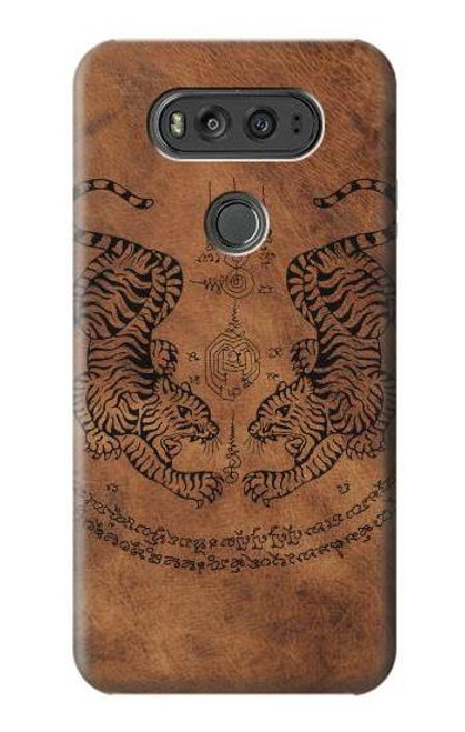 W3209 Sak Yant Twin Tiger Hard Case and Leather Flip Case For LG V20