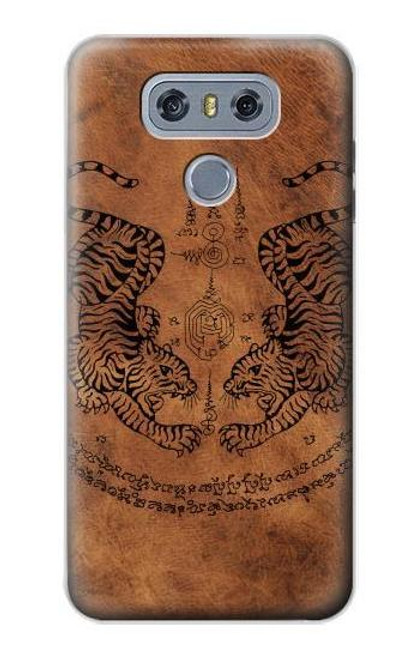 W3209 Sak Yant Twin Tiger Hard Case and Leather Flip Case For LG G6