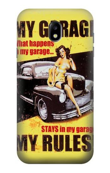 W3198 My Garage Pinup Girl Hard Case and Leather Flip Case For Samsung Galaxy J7 (2017) EU Version