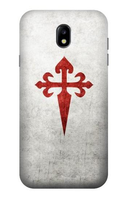 W3200 Order of Santiago Cross of Saint James Hard Case and Leather Flip Case For Samsung Galaxy J7 (2017) EU Version