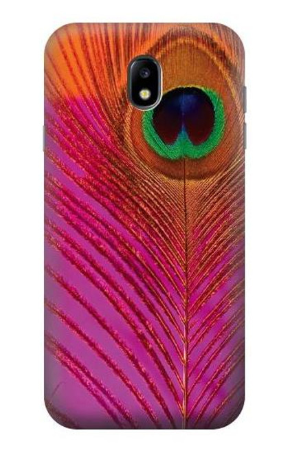 W3201 Pink Peacock Feather Hard Case and Leather Flip Case For Samsung Galaxy J7 (2017) EU Version