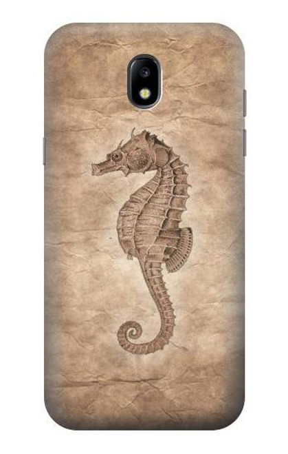 W3214 Seahorse Old Paper Hard Case and Leather Flip Case For Samsung Galaxy J5 (2017) EU Version