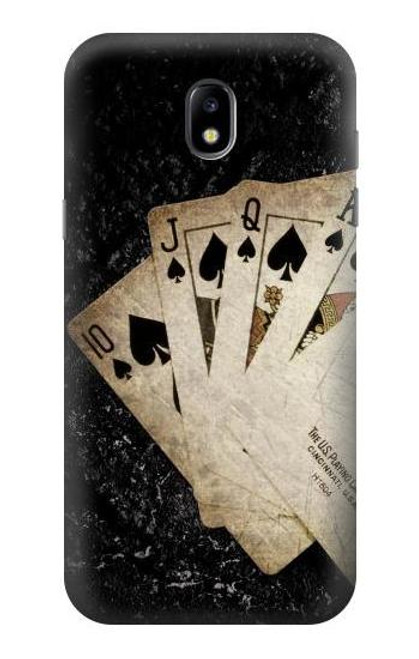 W3231 Vintage Royal Straight Flush Cards Hard Case and Leather Flip Case For Samsung Galaxy J5 (2017) EU Version