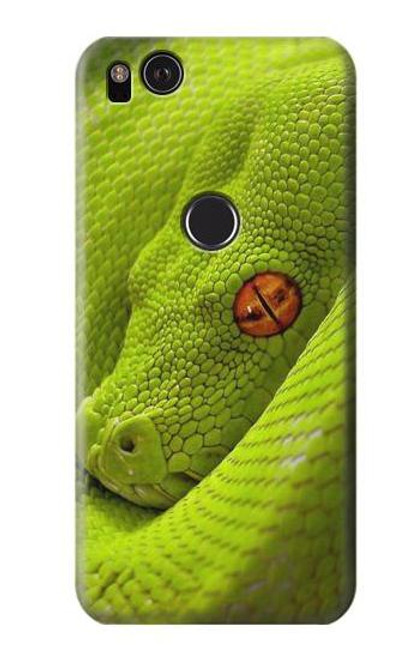 W0785 Green Snake Hard Case and Leather Flip Case For Google Pixel 2