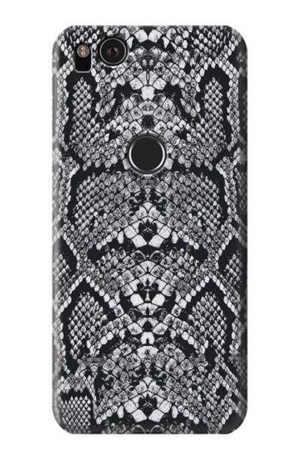 W2855 White Rattle Snake Skin Graphic Printed Hard Case and Leather Flip Case For Google Pixel 2