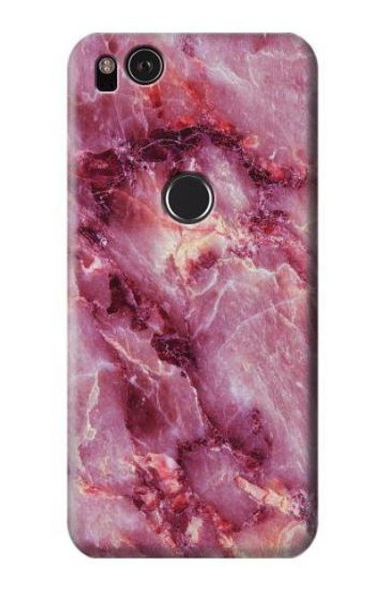 W3052 Pink Marble Graphic Printed Hard Case and Leather Flip Case For Google Pixel 2