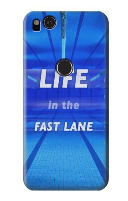 W3136 Life in the Fast Lane Swimming Pool Hard Case and Leather Flip Case For Google Pixel 2