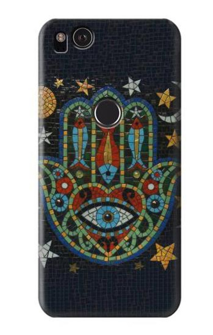 W3175 Hamsa Hand Mosaics Hard Case and Leather Flip Case For Google Pixel 2