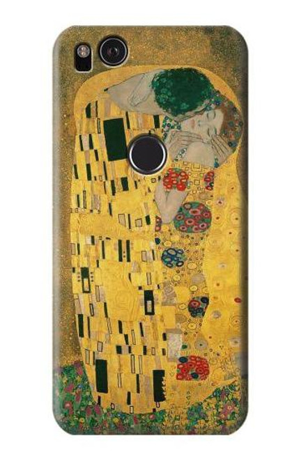 W2137 Gustav Klimt The Kiss Hard Case and Leather Flip Case For Google Pixel 2 XL