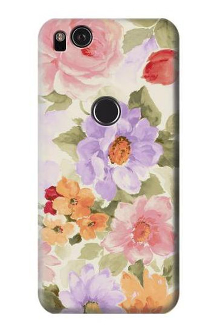 W3035 Sweet Flower Painting Hard Case and Leather Flip Case For Google Pixel 2 XL