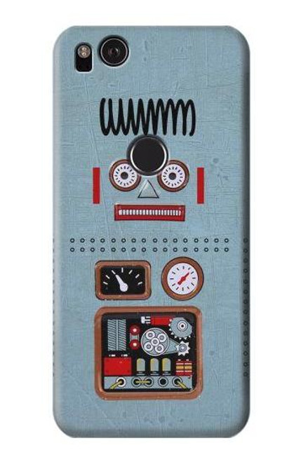 W3040 Retro Robot Toy Hard Case and Leather Flip Case For Google Pixel 2 XL