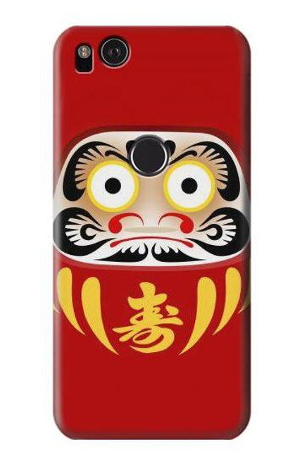 W3045 Japan Good Luck Daruma Doll Hard Case and Leather Flip Case For Google Pixel 2 XL