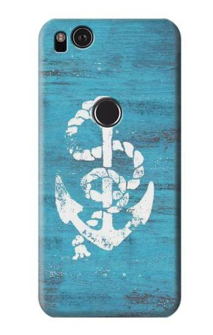 W3053 Marine Anchor Blue Hard Case and Leather Flip Case For Google Pixel 2 XL