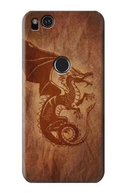 W3086 Red Dragon Tattoo Hard Case and Leather Flip Case For Google Pixel 2 XL