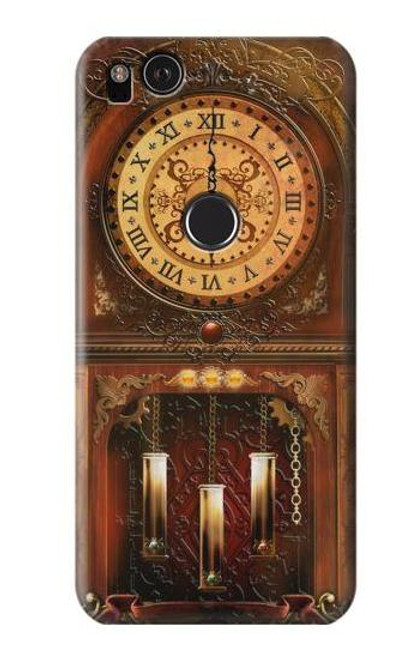 W3174 Grandfather Clock Hard Case and Leather Flip Case For Google Pixel 2 XL