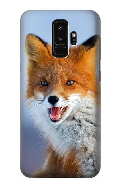 W0417 Fox Hard Case and Leather Flip Case For Samsung Galaxy S9 Plus