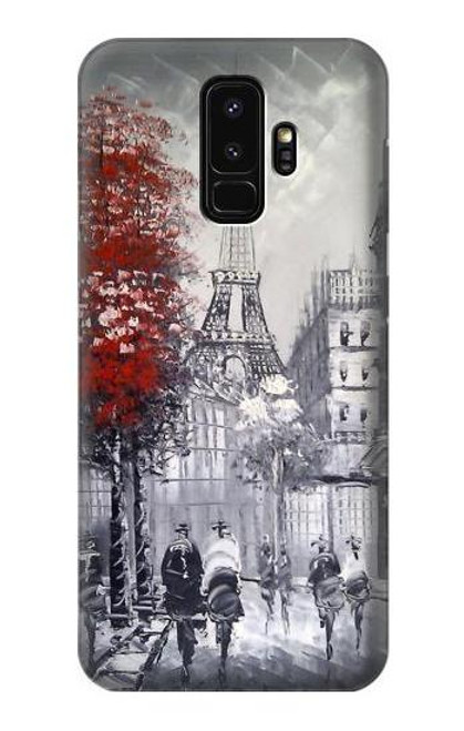 W1295 Eiffel Painting of Paris Hard Case and Leather Flip Case For Samsung Galaxy S9 Plus