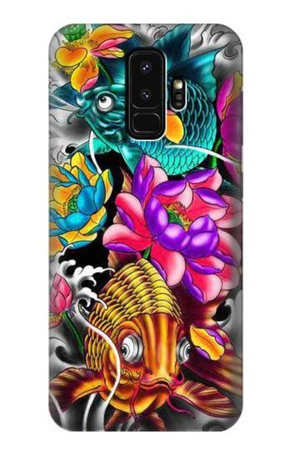 W1630 Fish Japanese Oriental Tattoo Hard Case and Leather Flip Case For Samsung Galaxy S9 Plus