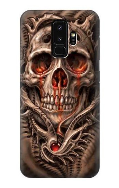 W1675 Skull Blood Tattoo Hard Case and Leather Flip Case For Samsung Galaxy S9 Plus