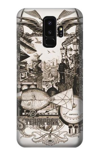 W1681 Steampunk Drawing Hard Case and Leather Flip Case For Samsung Galaxy S9 Plus