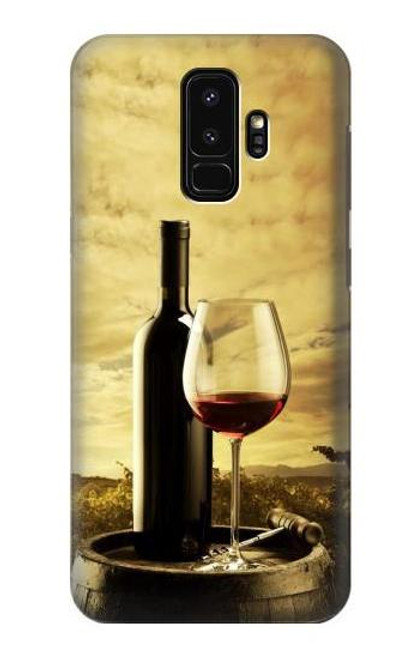 W2042 A Grape Vineyard Grapes Bottle Red Wine Hard Case and Leather Flip Case For Samsung Galaxy S9 Plus