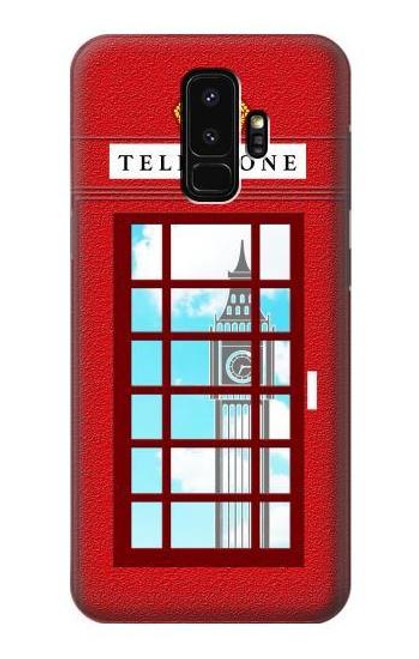 W2059 England British Telephone Box Minimalist Hard Case and Leather Flip Case For Samsung Galaxy S9 Plus