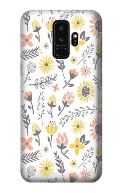 W2354 Pastel Flowers Pattern Hard Case and Leather Flip Case For Samsung Galaxy S9 Plus