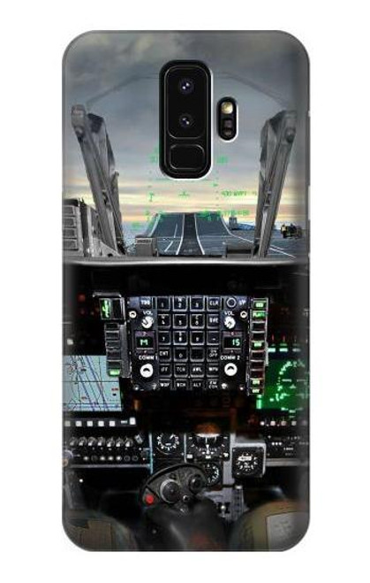 W2435 Fighter Jet Aircraft Cockpit Hard Case and Leather Flip Case For Samsung Galaxy S9 Plus