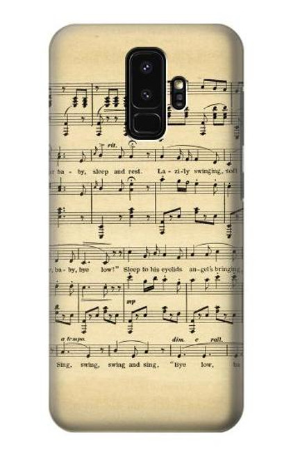 W2504 Vintage Music Sheet Hard Case and Leather Flip Case For Samsung Galaxy S9 Plus