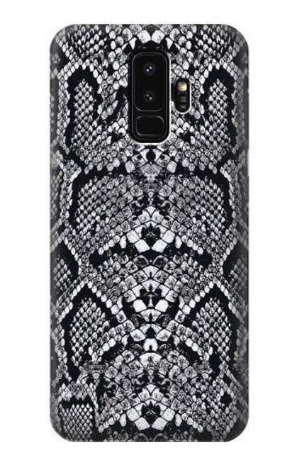 W2855 White Rattle Snake Skin Graphic Printed Hard Case and Leather Flip Case For Samsung Galaxy S9 Plus