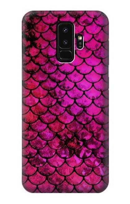 W3051 Pink Mermaid Fish Scale Hard Case and Leather Flip Case For Samsung Galaxy S9 Plus