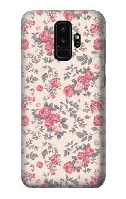 W3095 Vintage Rose Pattern Hard Case and Leather Flip Case For Samsung Galaxy S9 Plus